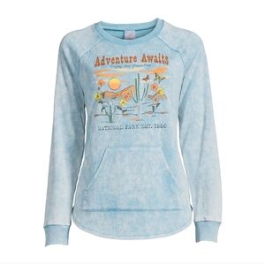 No Boundaries Graphic Crewneck Adventure Awaits National Parks Size S